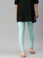 De Moza Women's Premium Churidhar Leggings Solid Cotton Pista - De Moza (6679541088319)