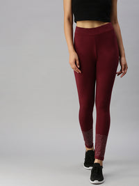 De Moza Ladies Active Wear Leggings Wine