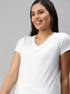De Moza Women's Half Sleeve Top White