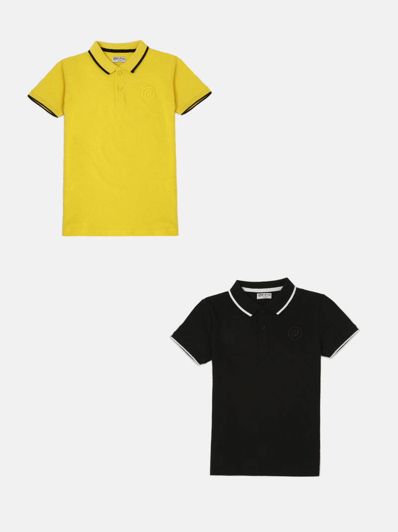 Pack of 2 Pipin Boys T-shirts Black & Yellow