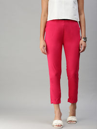 De Moza Women's Cigarette Pant Fuchsia