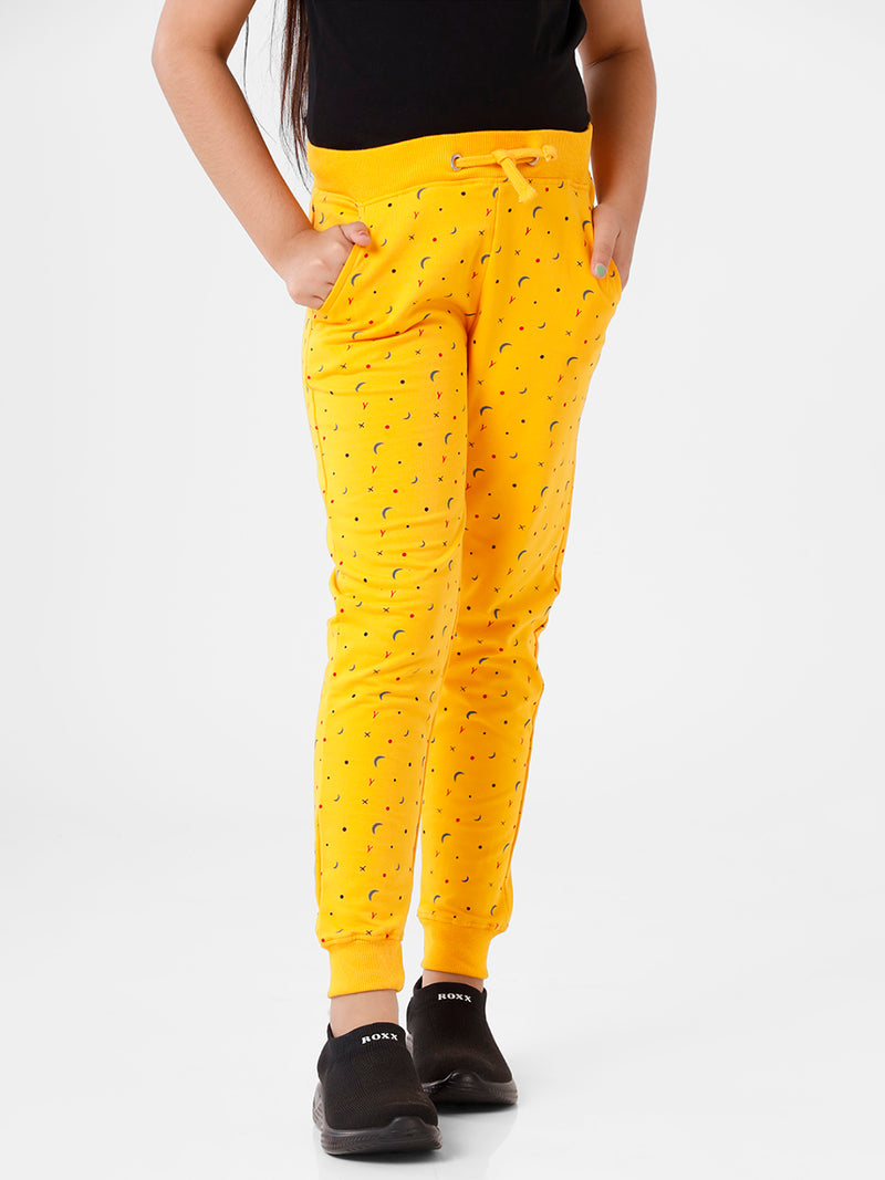 Kids - Girls Printed Jogger Bright Yellow