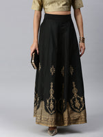 Ladies Printed Skirt Black