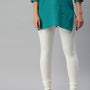 De Moza Women's Chudidhar Leggings Offwhite Solid Cotton