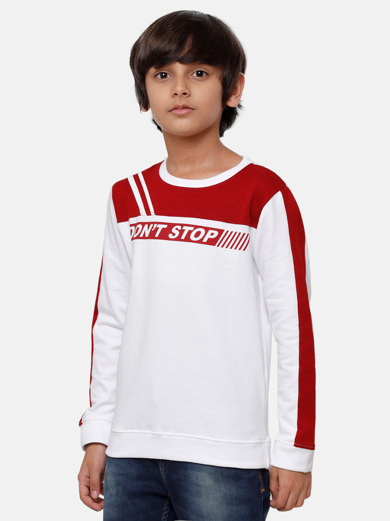 Kids - Boys Printed Sweatshirt White
