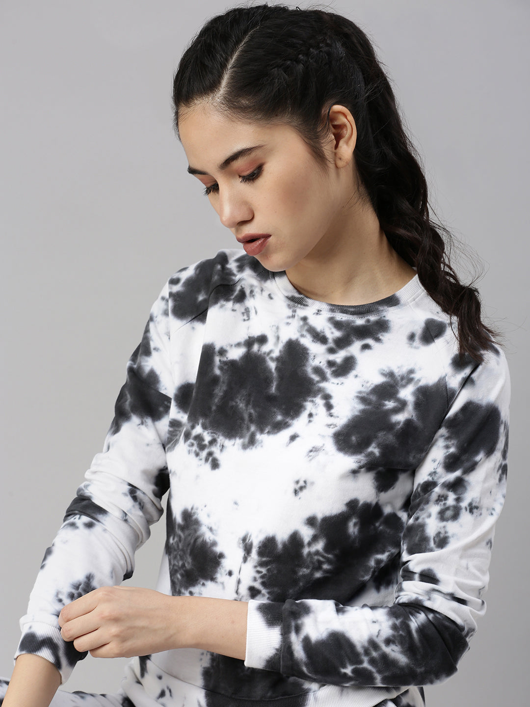 De Moza Ladies Printed Sweatshirt Black