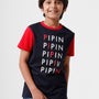 Kids - Boys Printed Half Sleeve T-Shirt Navy Blue
