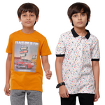 Pack of 2 Pipin Boys T-shirt Black & Mustard
