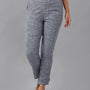 De Moza Women's Printed Cigarette Pant Indigo