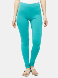 De Moza Ladies Churidar Leggings Solid Cotton Light Emerald - De Moza