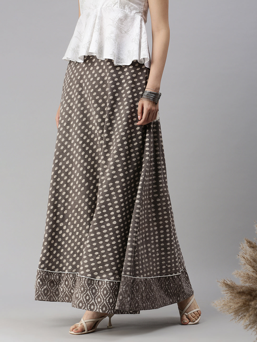 Women's Printed Skirt Grey