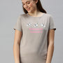 De Moza Ladies Printed Pyajama Tshirt Calcite Blue