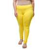 De Moza Women Plus Size Churidar Leggings Solid Cotton Lemon Yellow