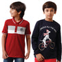 Pack of 2 Pipin Boys T-shirt Maroon & Dark Navy Blue