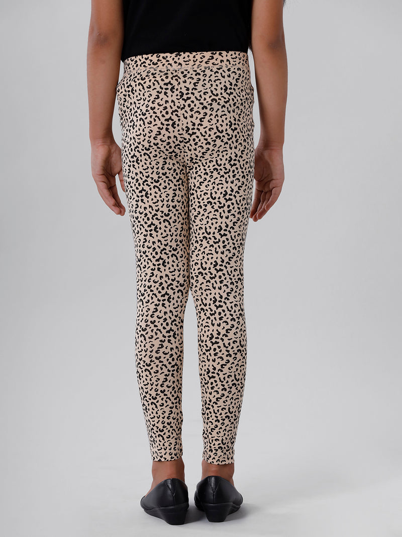 Kids – Girls Printed Ankle Leggings Sand