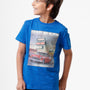 Kids - Boys Printed Half Sleeve T-Shirt Lapis Blue