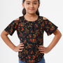 Kids - Girls Printed Top Dark Navy Blue