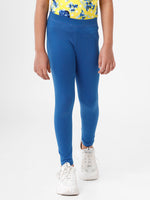 Kids – Girls Printed Ankle Leggings Navy Blue