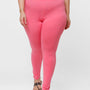 De Moza Ladies Plus Size Ankle Length Leggings Rani Pink Solid Cotton