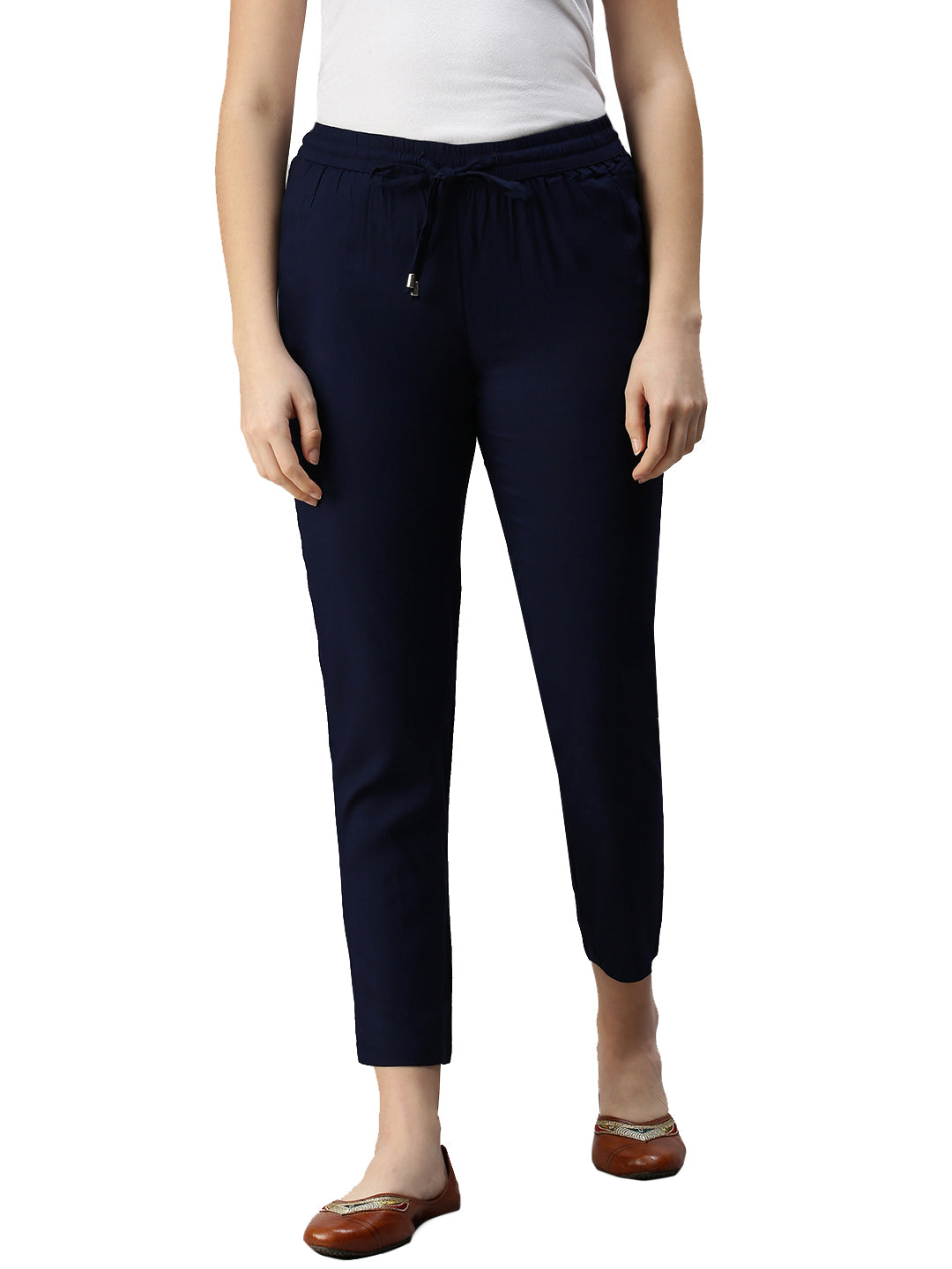 De Moza Women's Straight Pant Dark Navy Blue