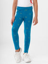 Kids – Girls Printed Ankle Leggings Dark Teal