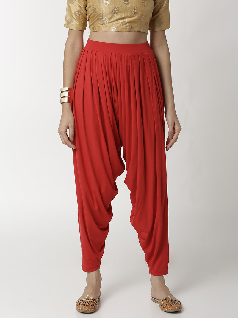 De Moza Women's Patiala Pant Red