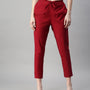 De Moza Women's Straight Pant Maroon