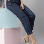 De Moza Women's Straight Pant Dark Blue
