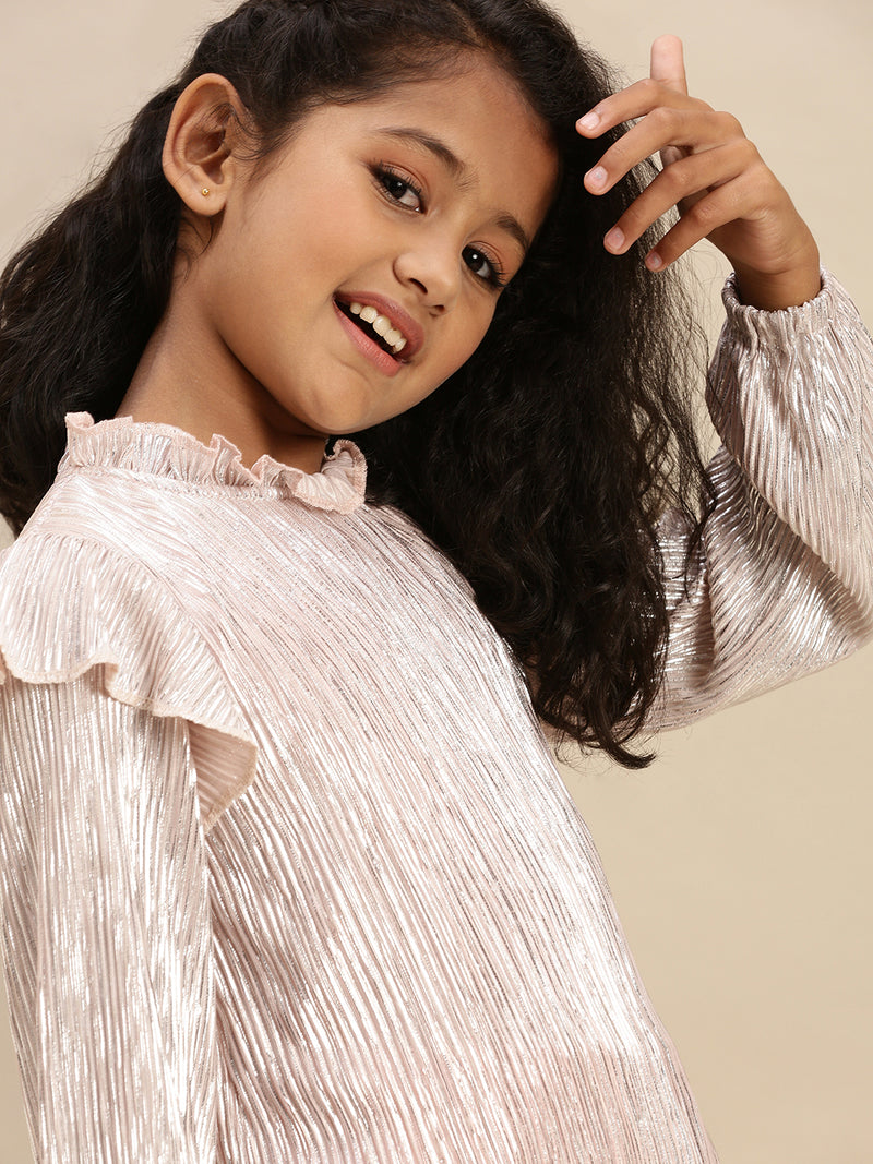 PIPIN Girls Full Sleeve Top Printed Polyester Light Pink - De Moza