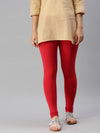 De Moza Women's Premium Churidhar Leggings Solid Cotton Light Red - De Moza (6679540924479)