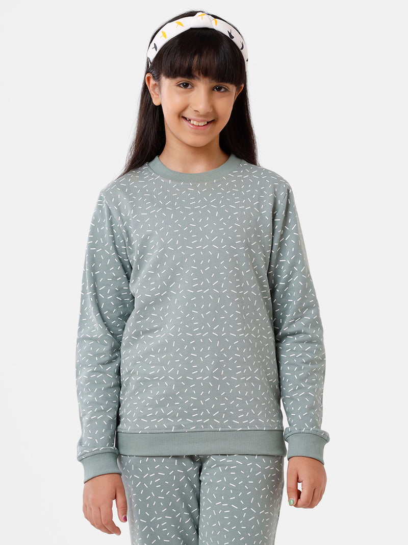 Kids - Girls Printed Sweatshirt Light Petrol
