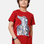 Kids - Boys Printed Half Sleeve T-Shirt Maroon