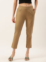 De Moza Women’s Cigarette Pant Golden Beige