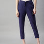 De Moza Women's Straight Pant Navy Blue