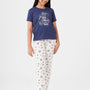 Kids – Girls Printed Pyjama Set Navy Melange