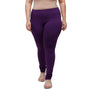 De Moza Women Plus Size Churidar Leggings Solid Cotton Purple