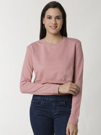 De Moza Ladies Dusty Pink full sleeve Sweat Shirt - De Moza (4334472298559)