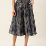 De Moza Women's Printed Culottes Indigo