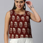 De Moza Women’s Printed Crop Top Maroon