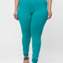 De Moza Women Plus Size Churidar Leggings Solid Cotton Emerald Green