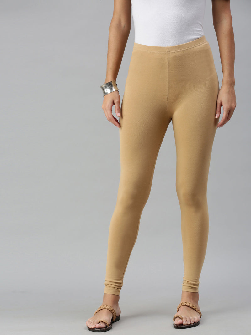 De Moza Ladies Ankle Length Leggings Solid Cotton Skin - De Moza
