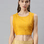 De Moza Women's Printed Blouse Mustard