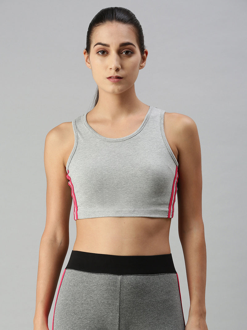 Ladies Active wear Sports Bra Grey Melange