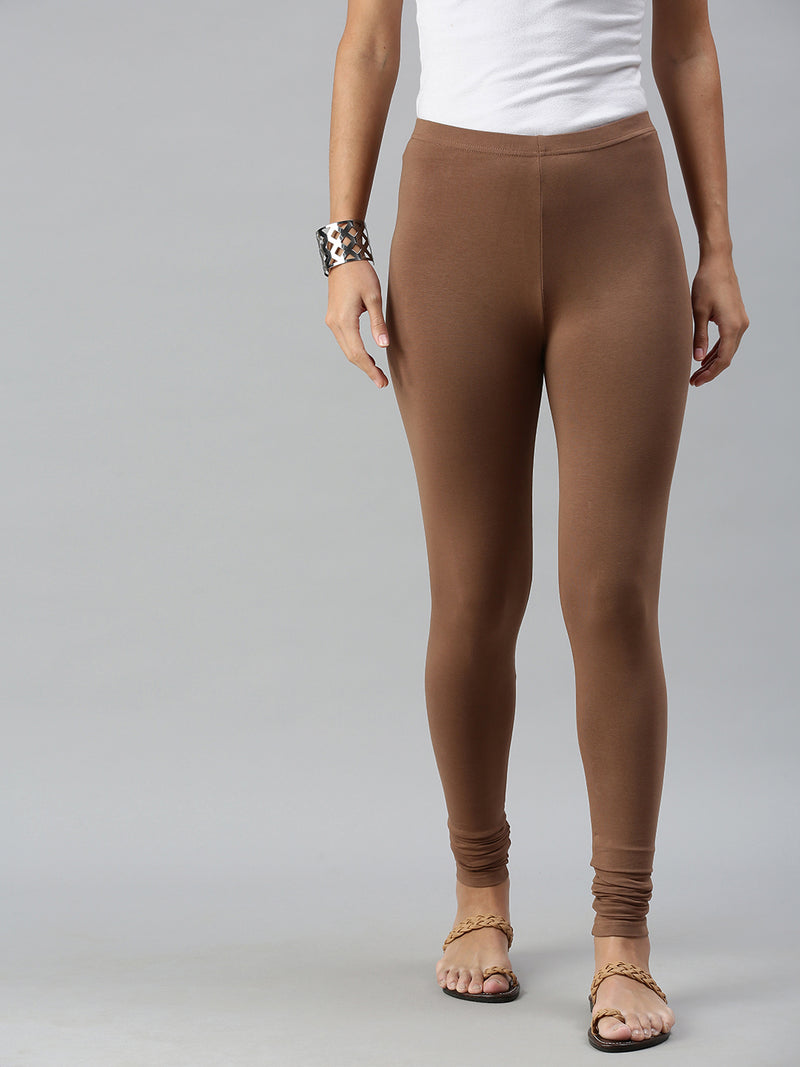 De Moza Women's Chocolate Brown Churidar Leggings
