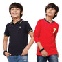Pack of 2 Pipin Boys T-shirt Dark Navy Blue & Raising Red