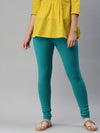 De Moza Women's Premium Churidhar Leggings Solid Cotton Sea Green - De Moza (6679541252159)