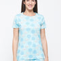 De Moza Ladies Printed Pyjama Set Light Blue