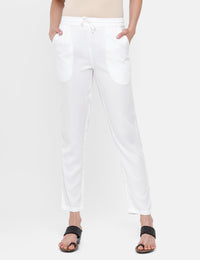 De Moza Ladies Straight Pant White