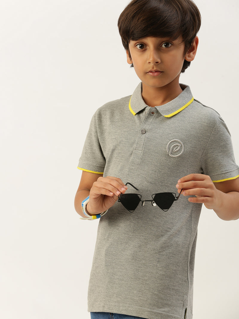 PIPIN Boys Printed T-shirt Grey Melange