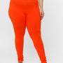 De Moza Ladies Plus Size Ankle Length Leggings  Orange Solid Cotton